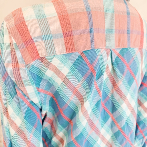 Soft Surroundings Colorful Plaid Button-Up Shirt - Picture 5 of 5